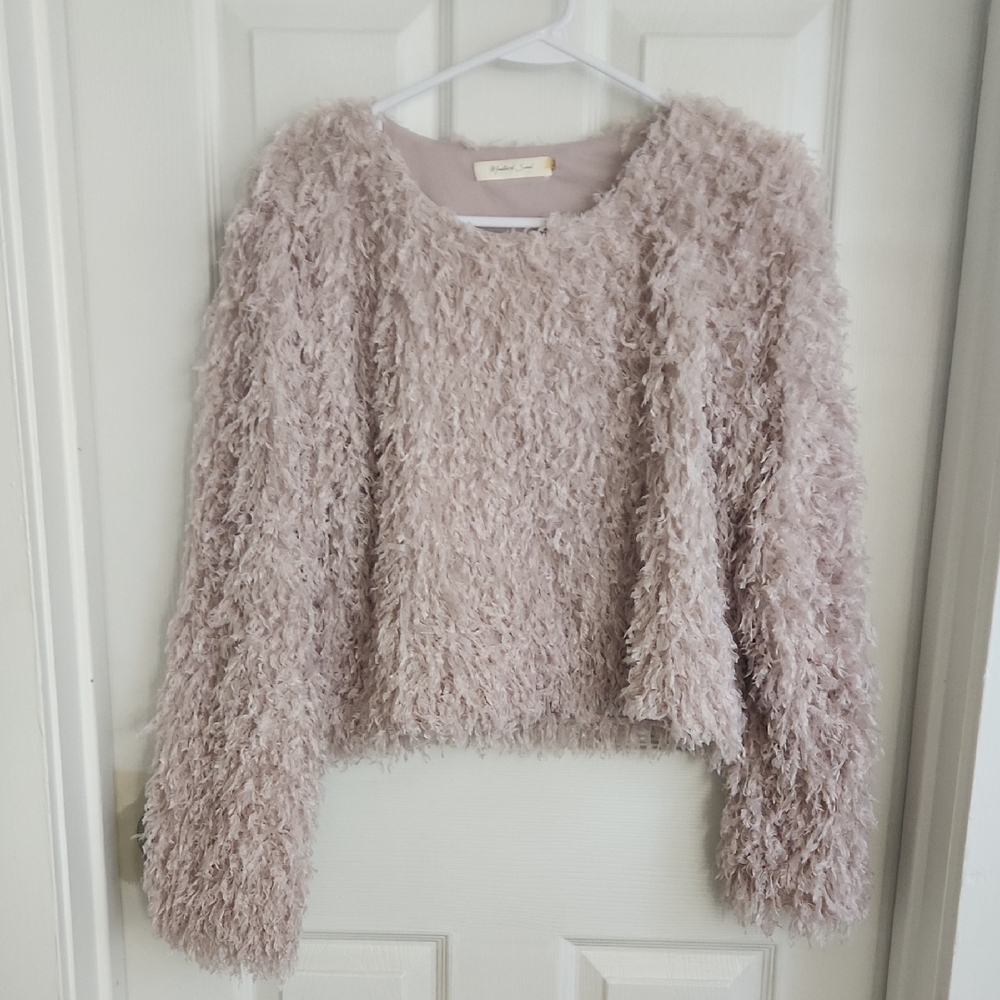 Mustard Seed Cropped Textured Sweater - Picture 2 of 5